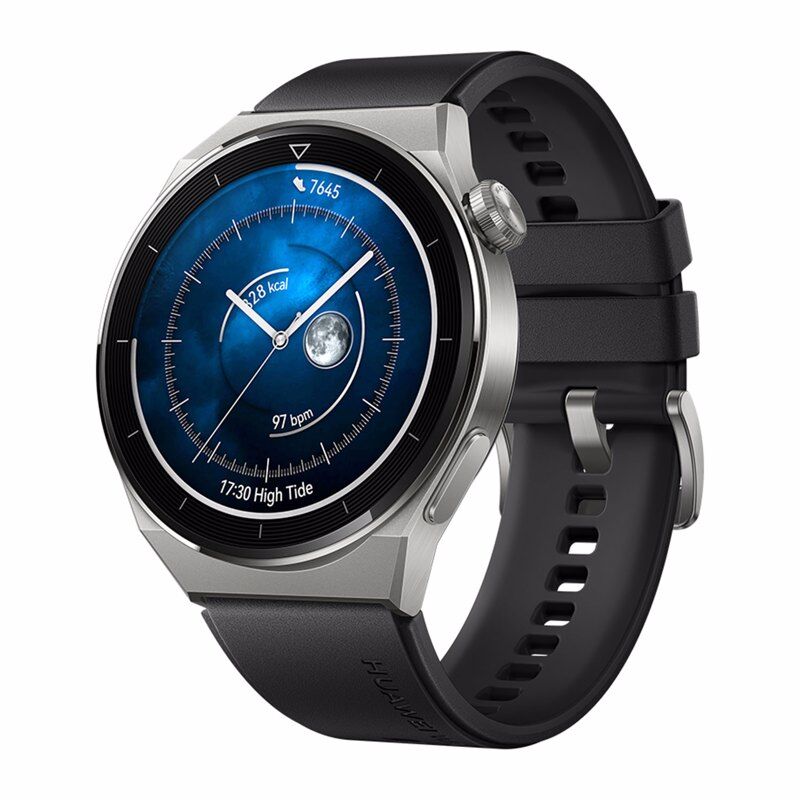 Huawei GT 3 Pro, 46 mm, Titanium, Black Fluoroelastomer